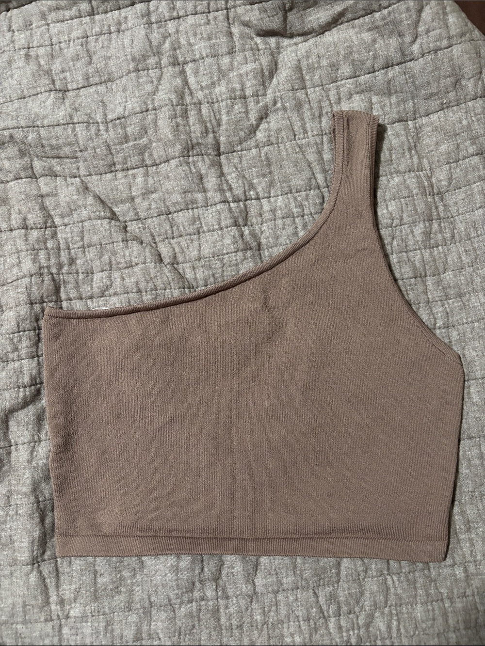 Aritzia One-Shoulder Crop Top in Taupe - never worn